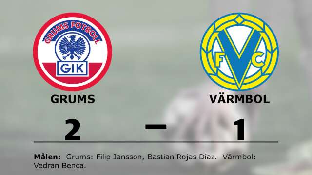 Grums IK Fotboll vann mot Värmbols FC