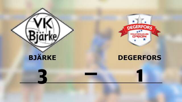 Bjärke vann mot Degerfors Volley Orion