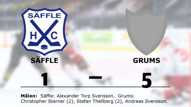 Säffle HC förlorade mot Grums IK Hockey