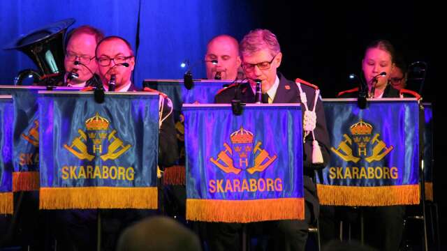 Hemvärnets musikkår Skaraborg bjöd på vårkonsert på Kulturfabriken.