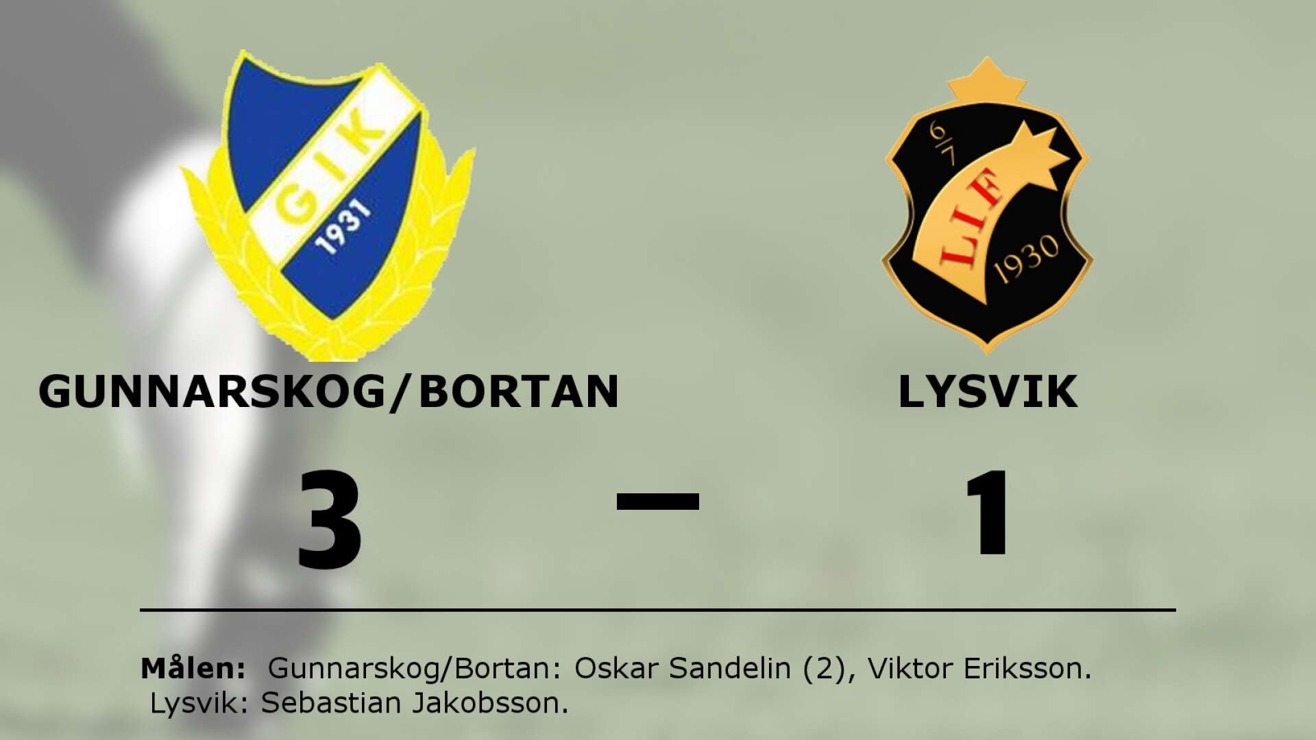 Gunnarskog/Bortan vann mot Lysvik