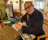 Jan Scherman signerade boken ”Sola skiner också i Filipstad” på Kvarnen