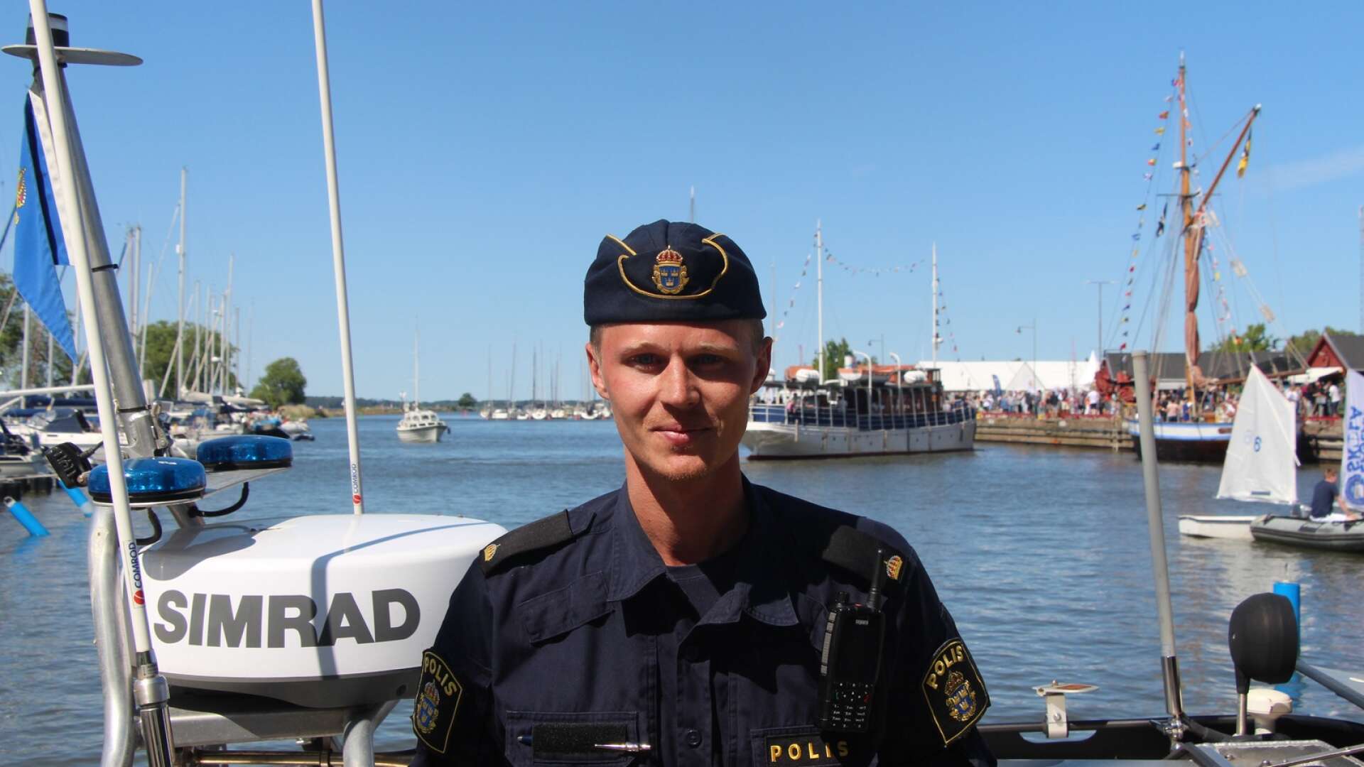 Anton jobbar på sjöpolisen region väst och var under fredagen och lördagen på plats i Mariestad.