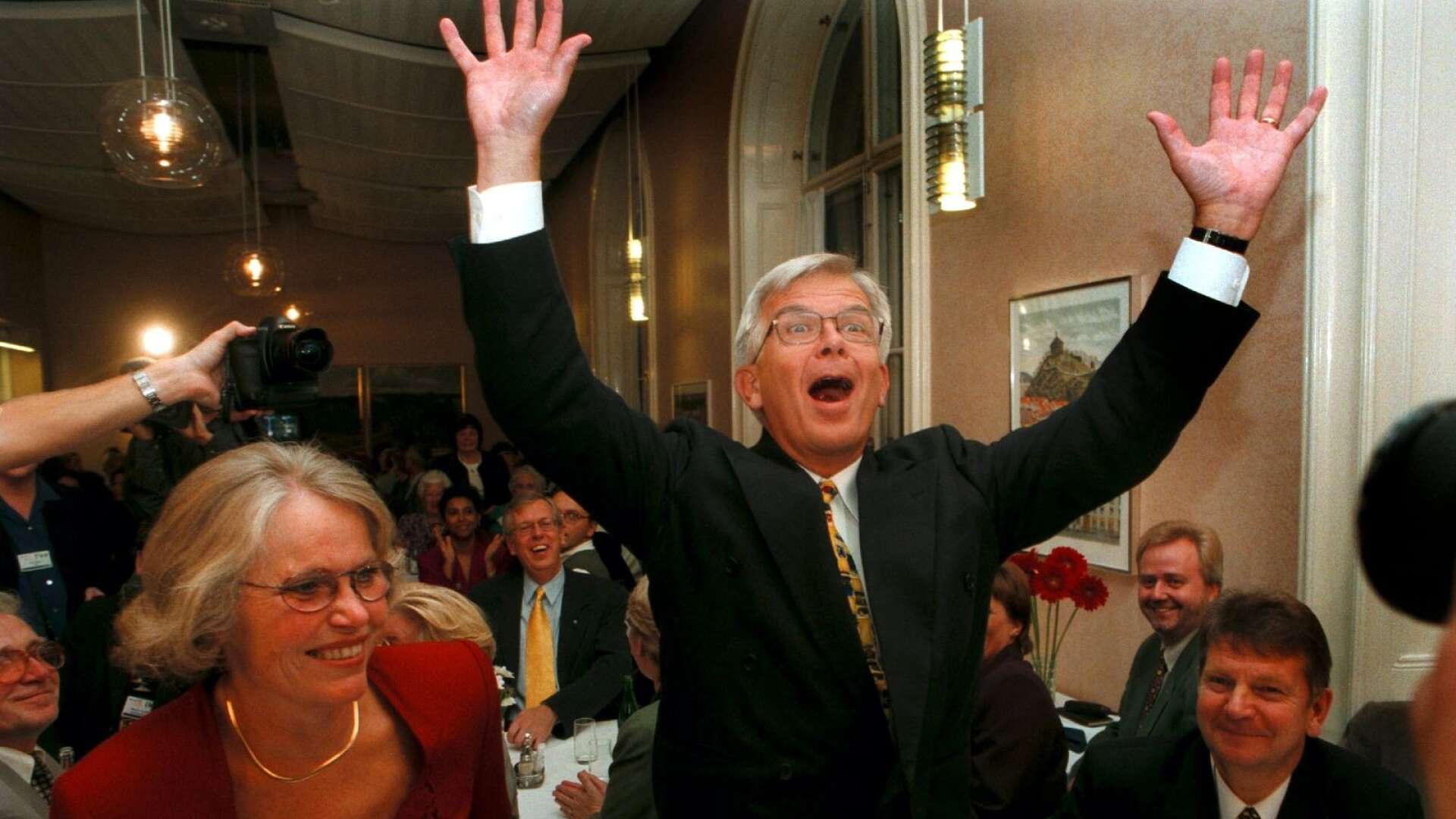 Alf Svensson efter KD:s stora valframgång 1998.