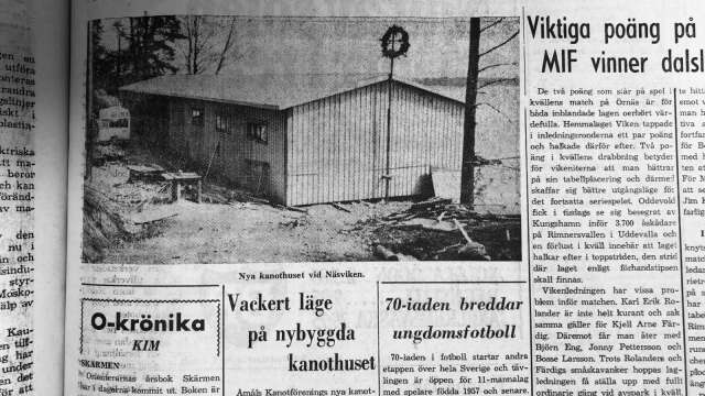Nya kanothuset i Näsviken i Åmål. Nu är det exakt 50 år sedan det byggdes upp.