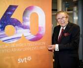 2016: Arne Weise under minglet efter inspelningen av SVT:s jubileumsprogram i TV-huset i Stockholm. 