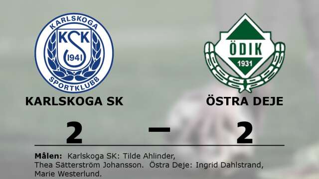 Karlskoga SK spelade lika mot Östra Deje IK