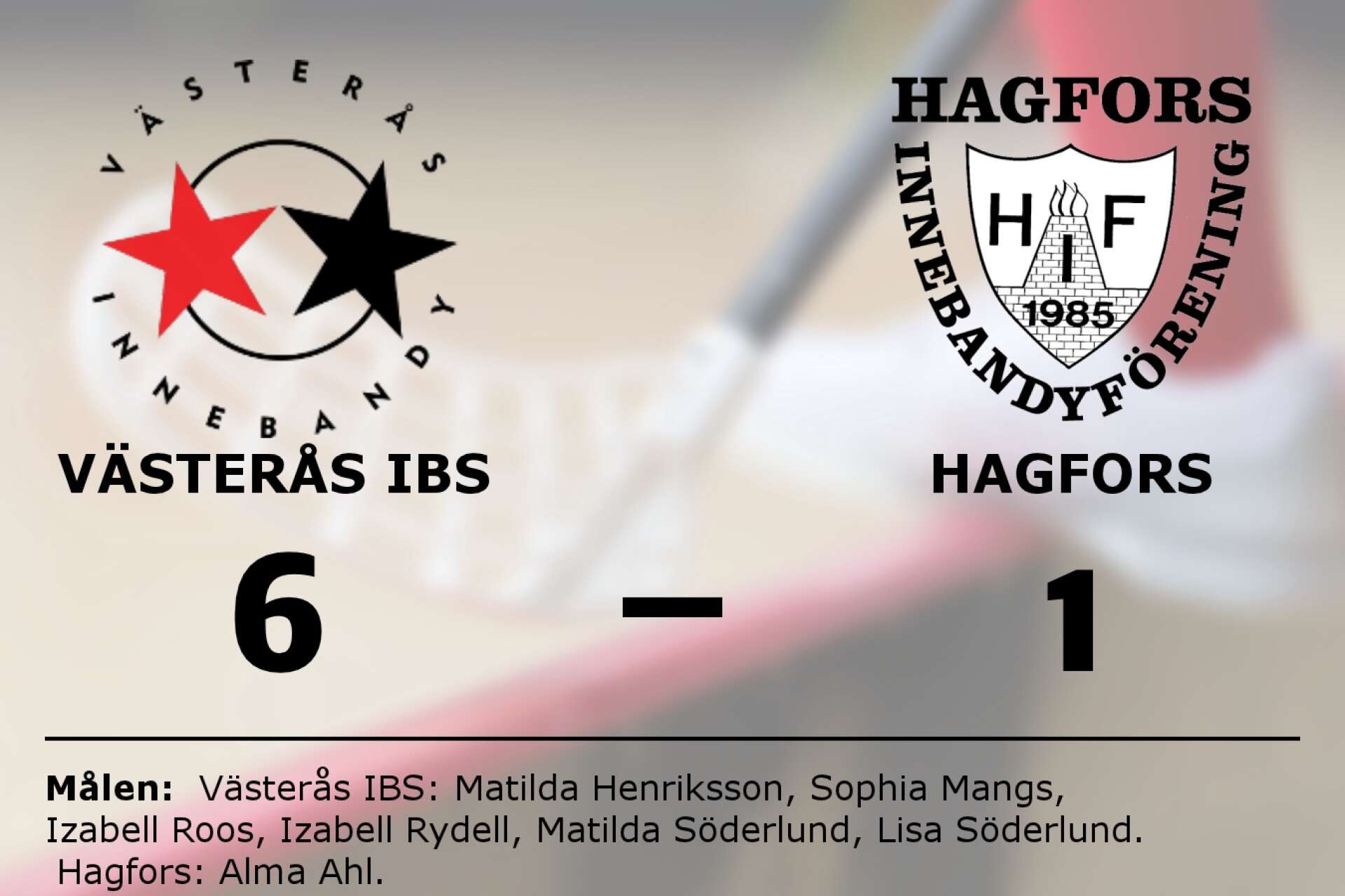 Västerås IBS vann mot Hagfors IF Uddeholm