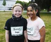 Saga Staf och Joline Bertilsson Hero från Forshaga var taggade inför start.