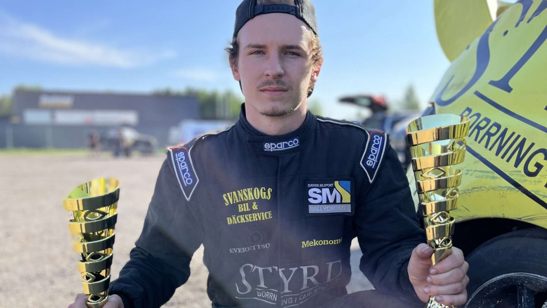 Brons och guld för rallycrossföraren Jim Jansson (Team under helgens tävlingar i Supercupen.