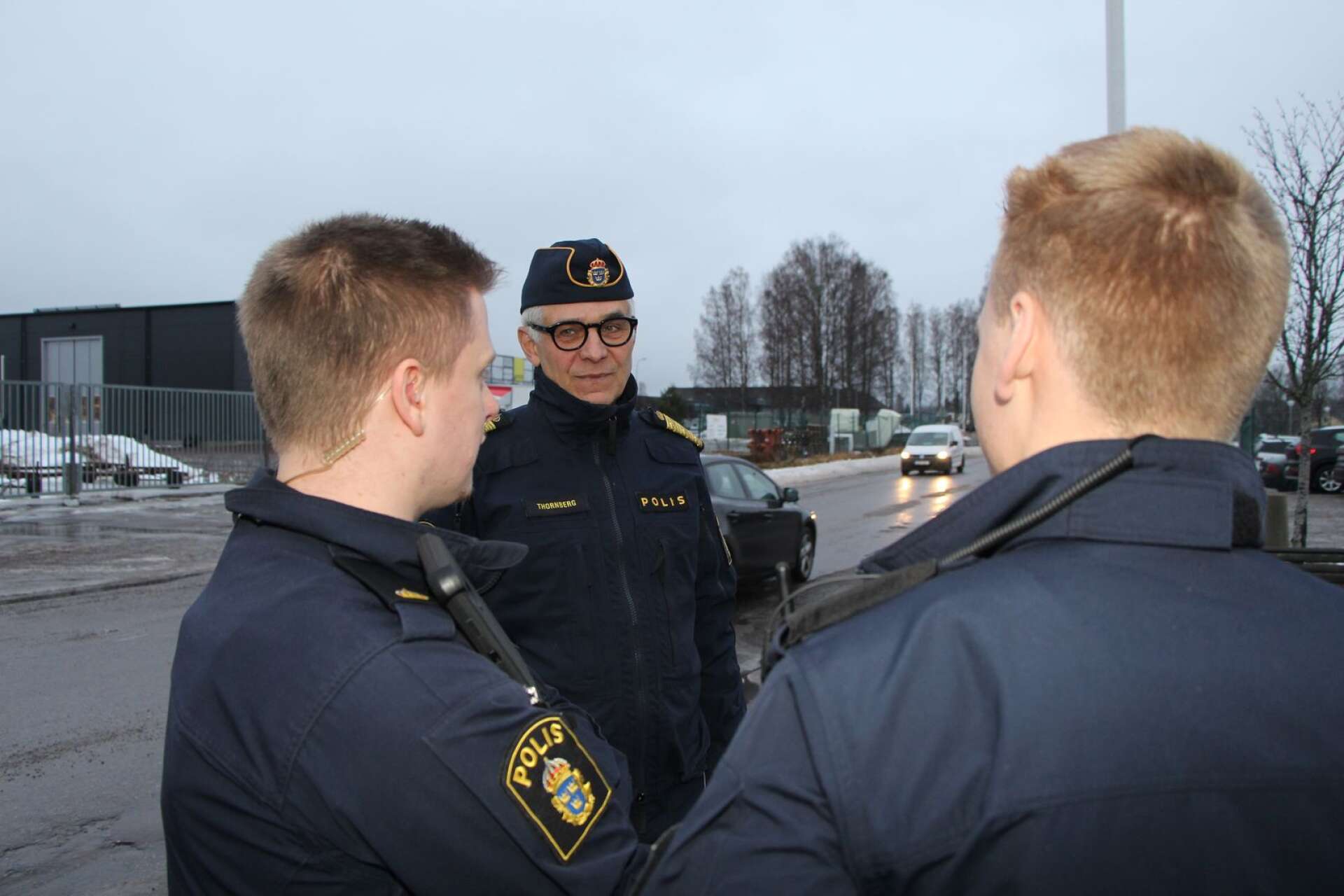 Rikspolischefen Anders Thornberg besökte polisen i Torsby under måndagen.