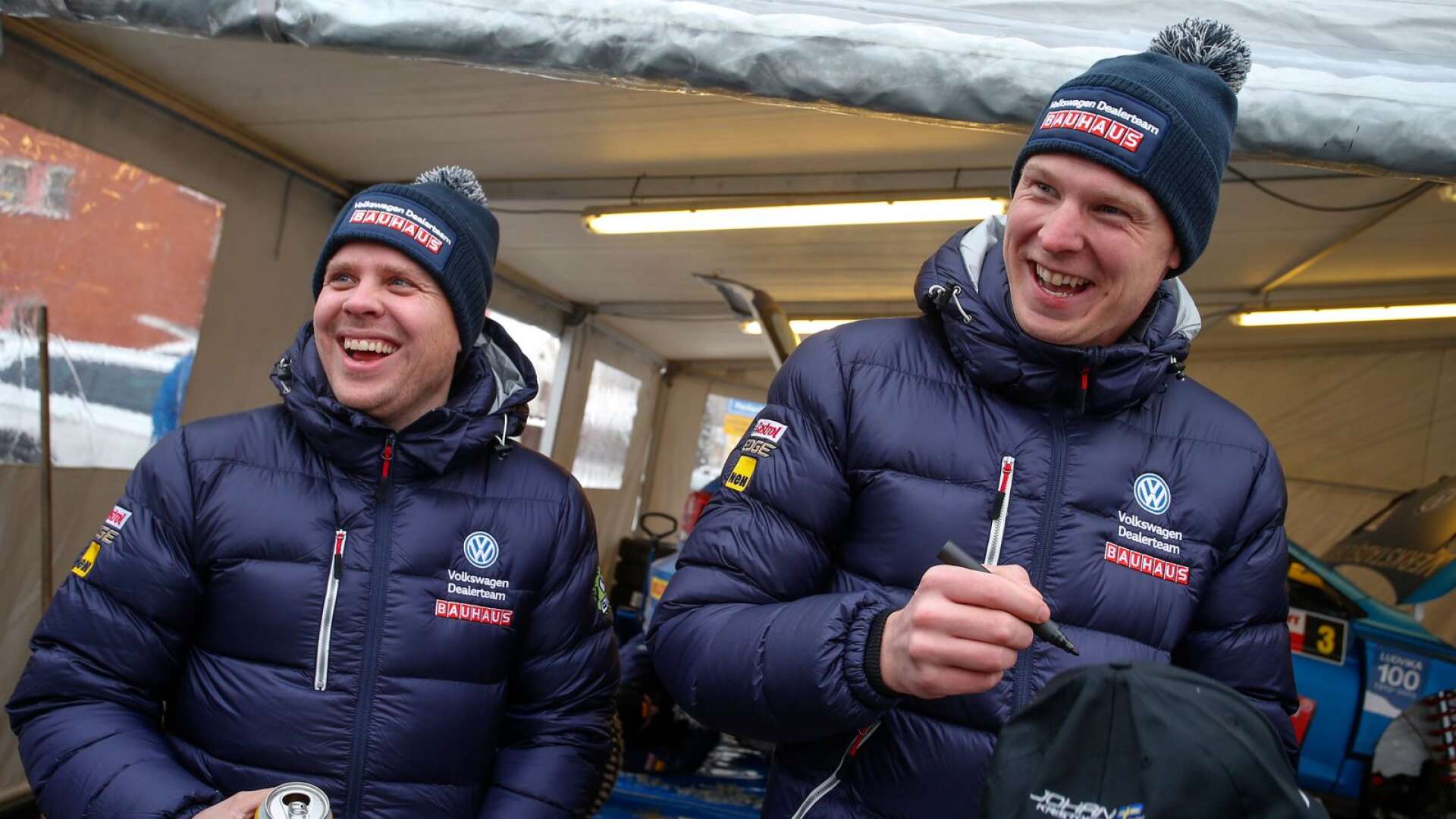Stämningen var på topp när Stig Rune Skjaermoen och Johan Kristoffersson vann Bergslagsrallyt. 