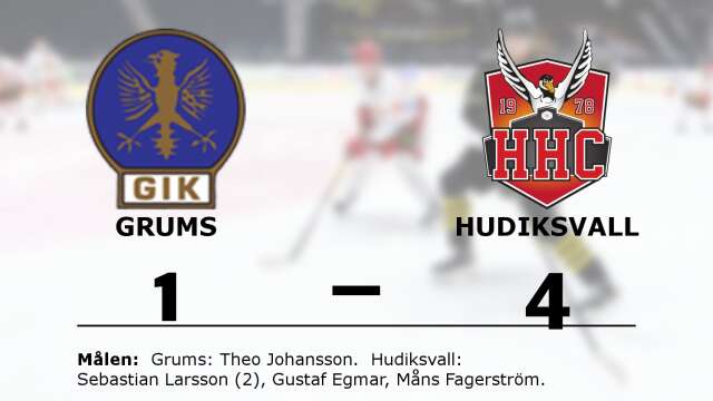 Grums IK Hockey förlorade mot Hudiksvalls HC