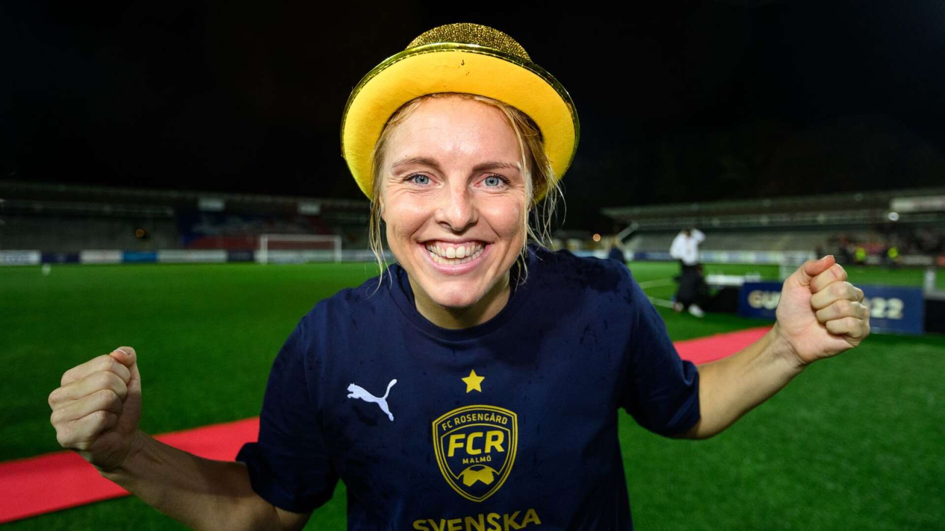 Mimmi Larsson i samband med guldfirandet.