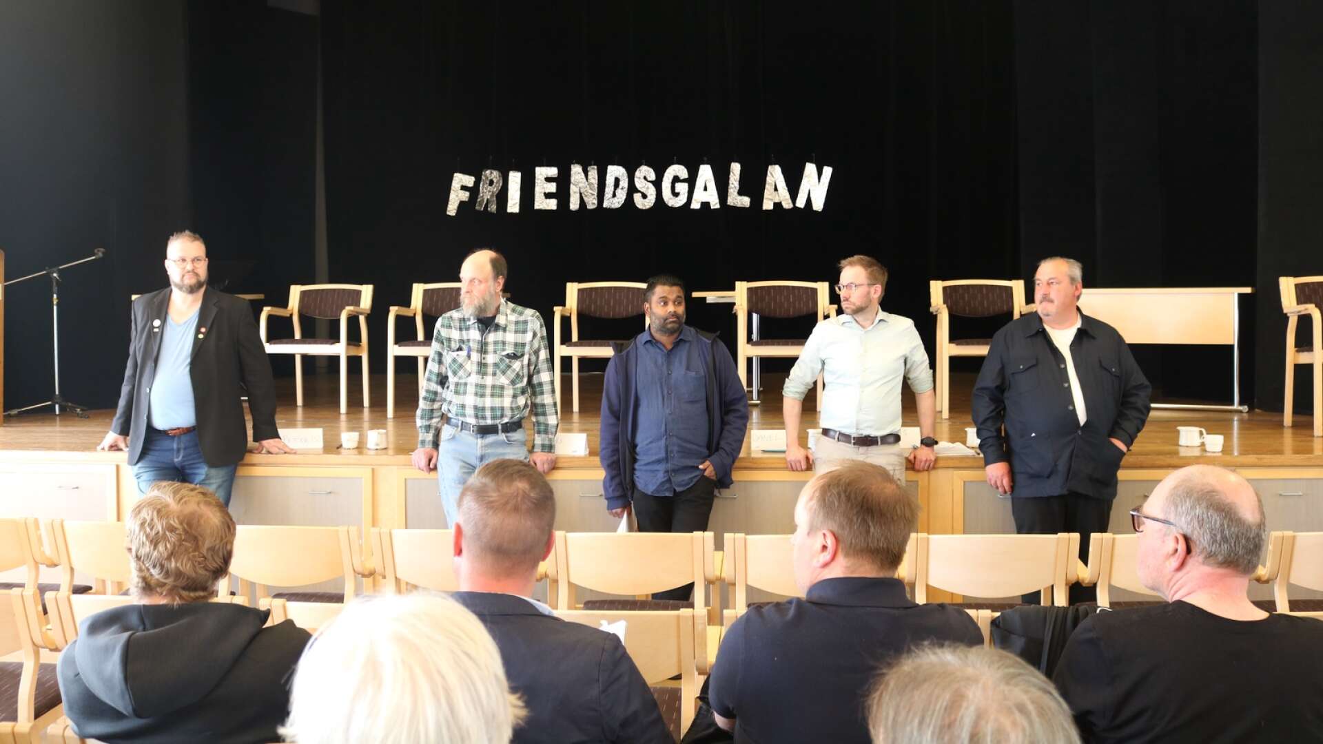 Peter Andreasson (S), Mats Olsson (MP), Daniel Andersson (M), Tomas Johansson (C) och Niklas Skogen (SD) debatterade under måndagen.