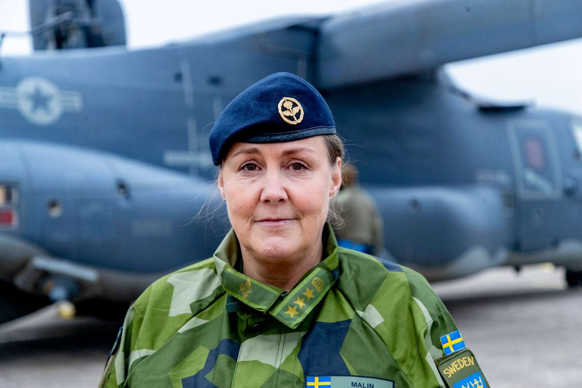 Flottiljchefen överste Malin Persson närvarar vid försvarsminister Peter Hultqvists besök på onsdag.