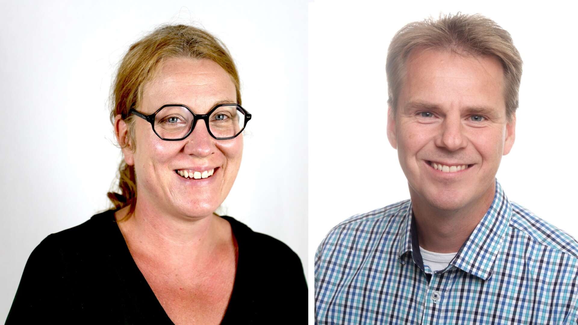 Linda Esseholt Hermansson, kommundirektör i Skara och Thomas Andersson, forskningsledare Högskolan i Skövde
