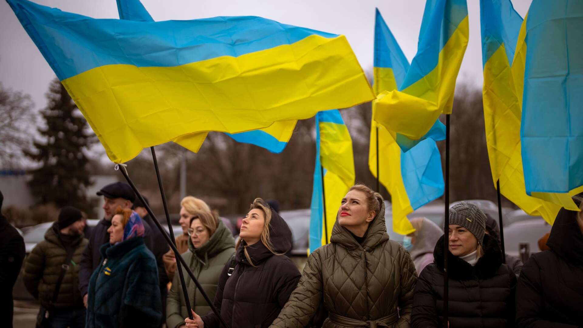 Kvinnor i Odessa på enhetsdagen den 16 februari.