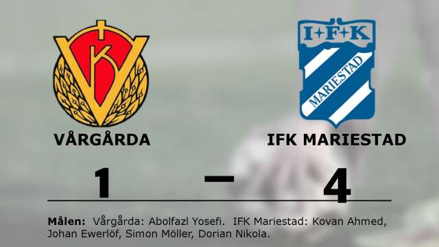 Vårgårda IK förlorade mot IFK Mariestad