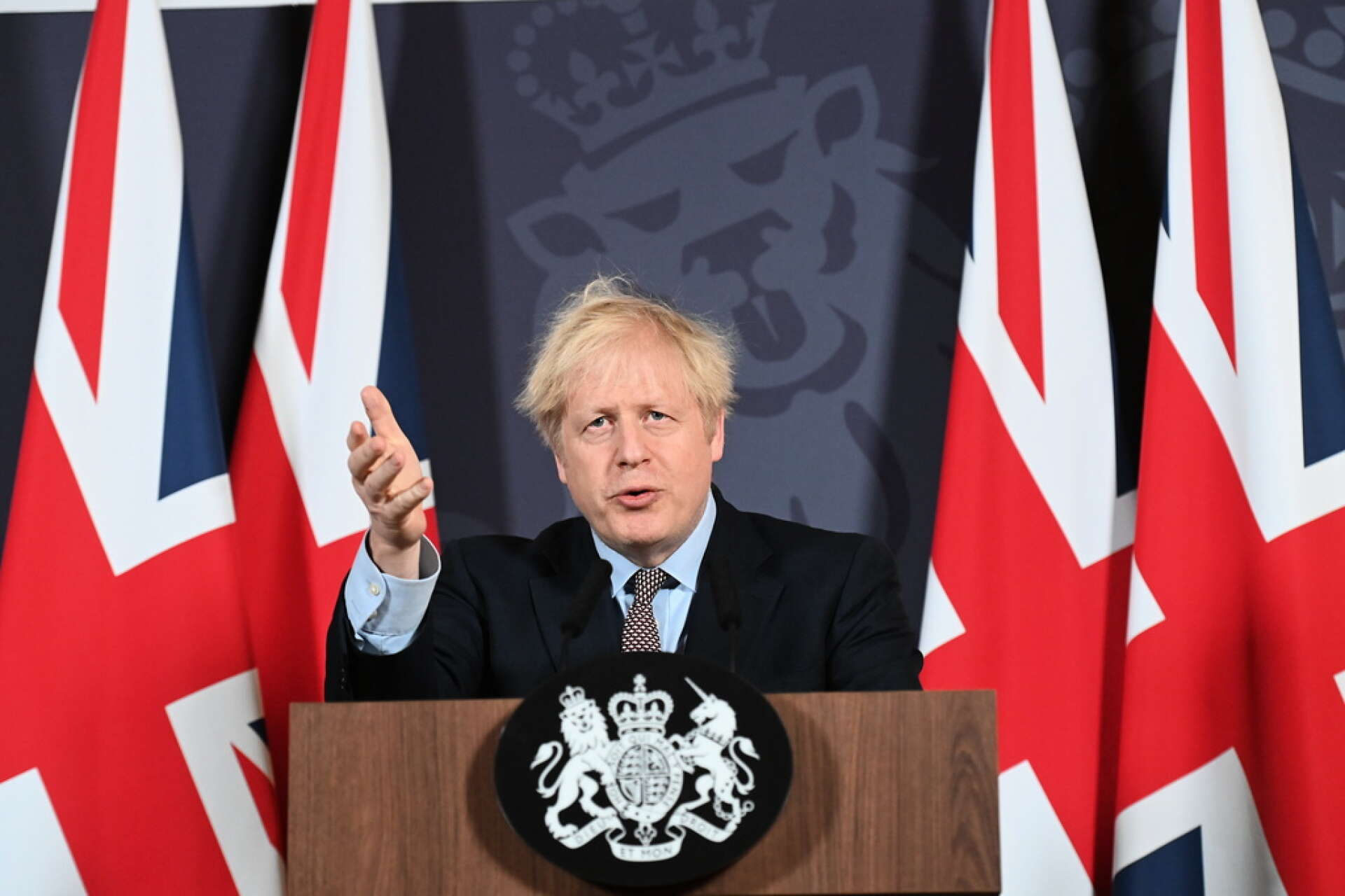 En nöjd Boris Johnson höll presskonferens i London på julafton efter att Storbritannien träffat en handelsöverenskommelse med EU.