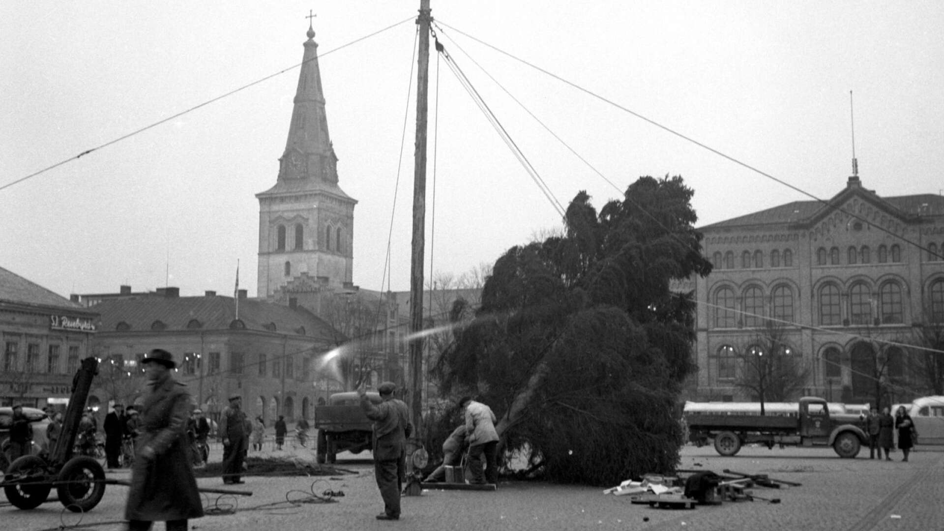 Granresning på torget i mitten av 1950-talet.