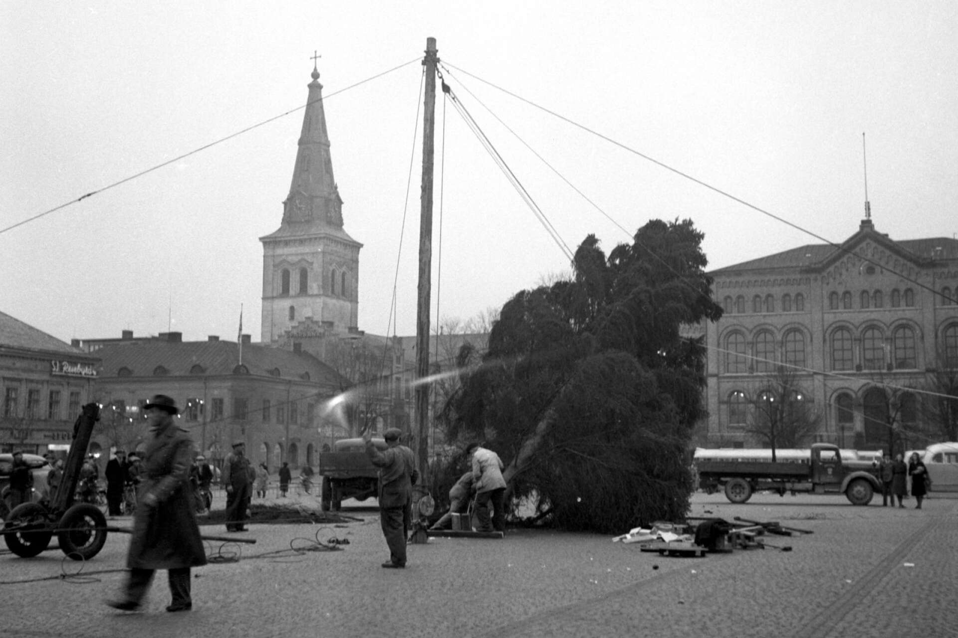 Granresning på torget i mitten av 1950-talet.