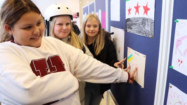 Sara Kutjomsri, Flora Svärd och Svea Alfving gillar teckningarna som nu visas i en utställning.