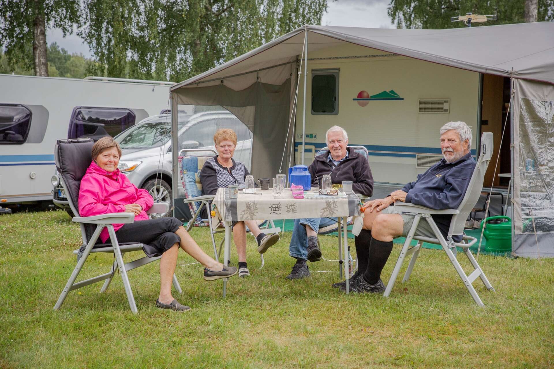 Sylvia Lindqvist, Lisbeth Nilsson, Nisse Nilsson och Jörgen Lindqvist på besök från Skåne.