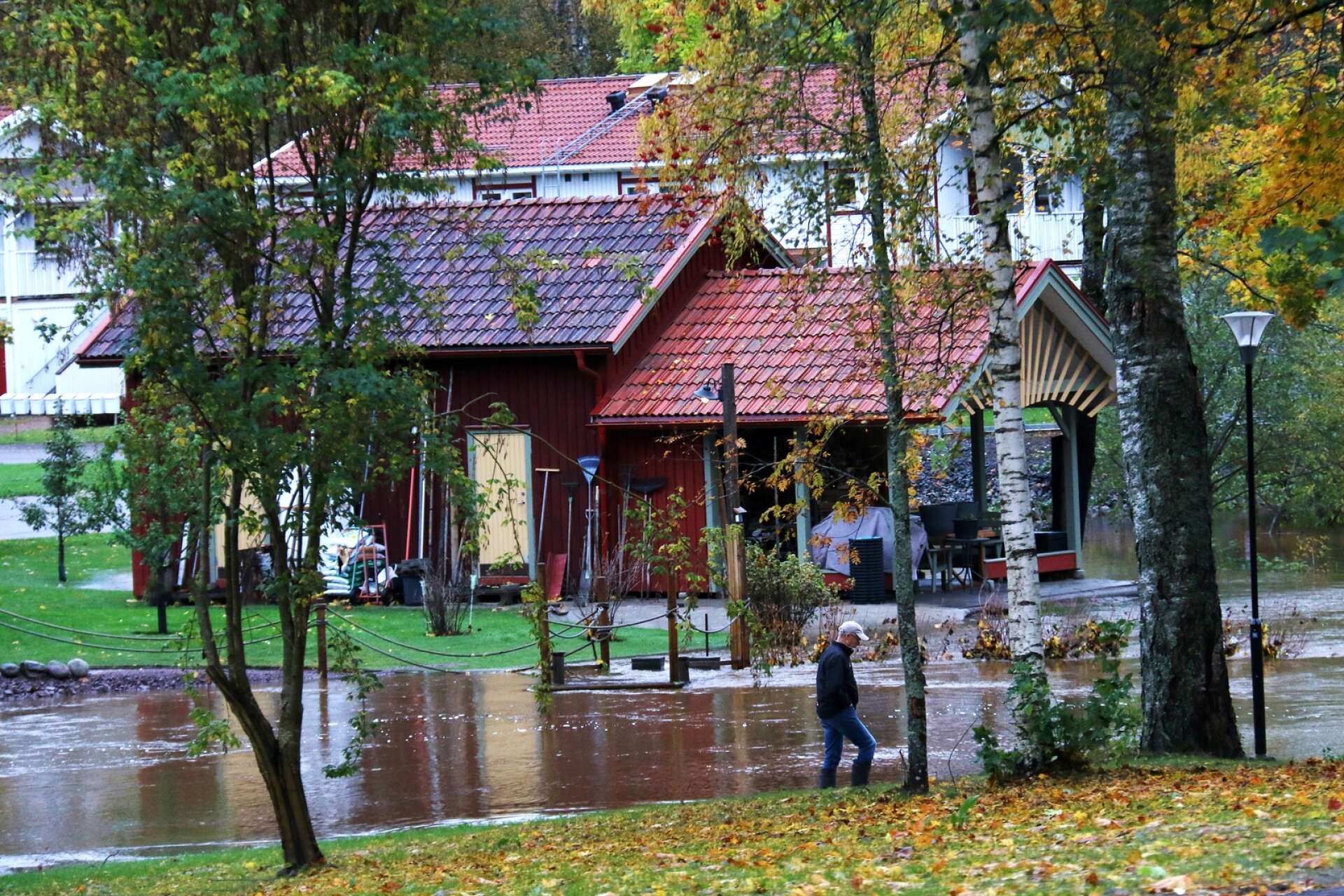 Lerälven i centrala Sunne efter översvämningen.