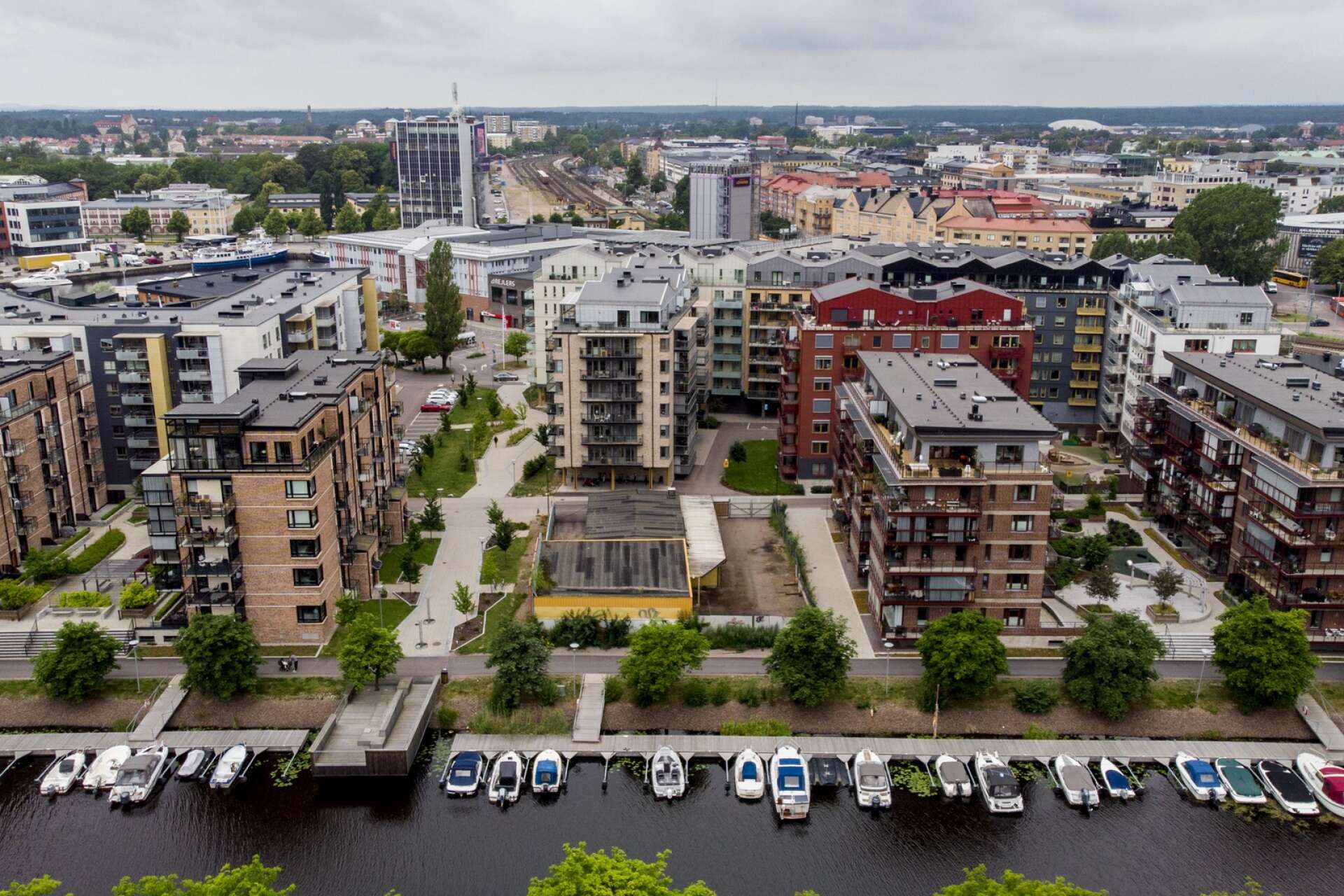 Inre hamn i Karlstad, där två av länets dyraste gator finns.