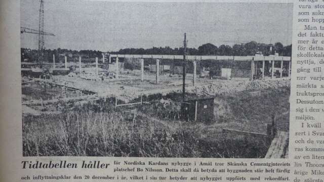 1972 höll Nordiska Kardan på att bygga sin Åmålsfabrik.