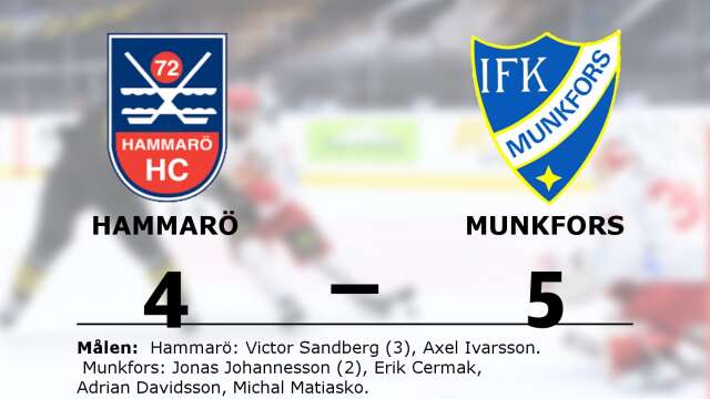 Hammarö HC förlorade mot IFK Munkfors