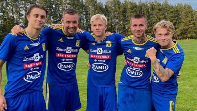 KB:s målgörare mot IFK Kristinehamn, från vänster: Alfons Mendritzki, Alexander Hjärpe, Sixten Eriksson (2), Max Selmer och Andreas Jansson.