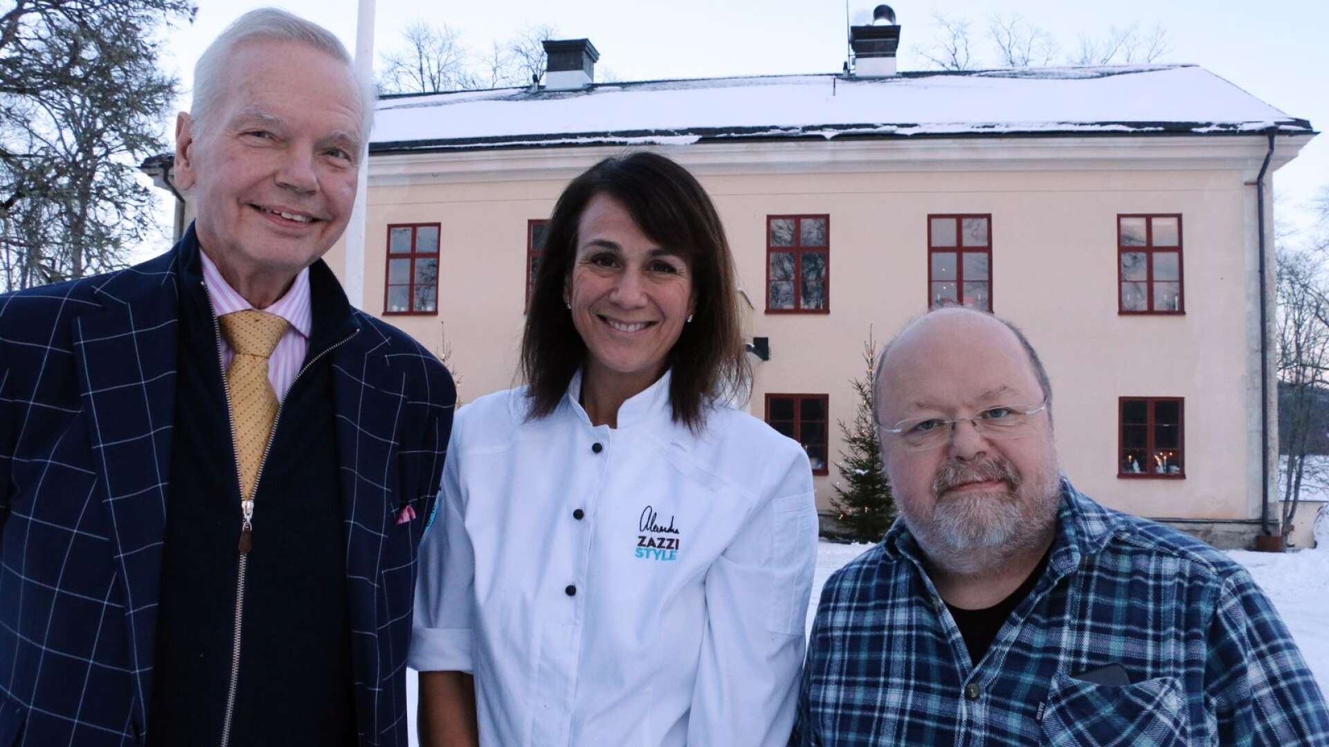 Carl Jan Granqvist, Alexandra Zazzi och Kalle Moraeus har blivit goda vänner, mycket tack vare det goda i livet.