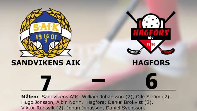 Sandvikens AIK vann mot Hagfors IBS