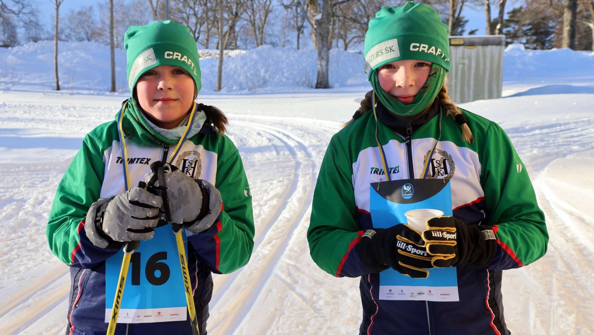 Barnens Vasalopp i Högsäter. Tove Augustsson och Vera Bäckström var först i mål.