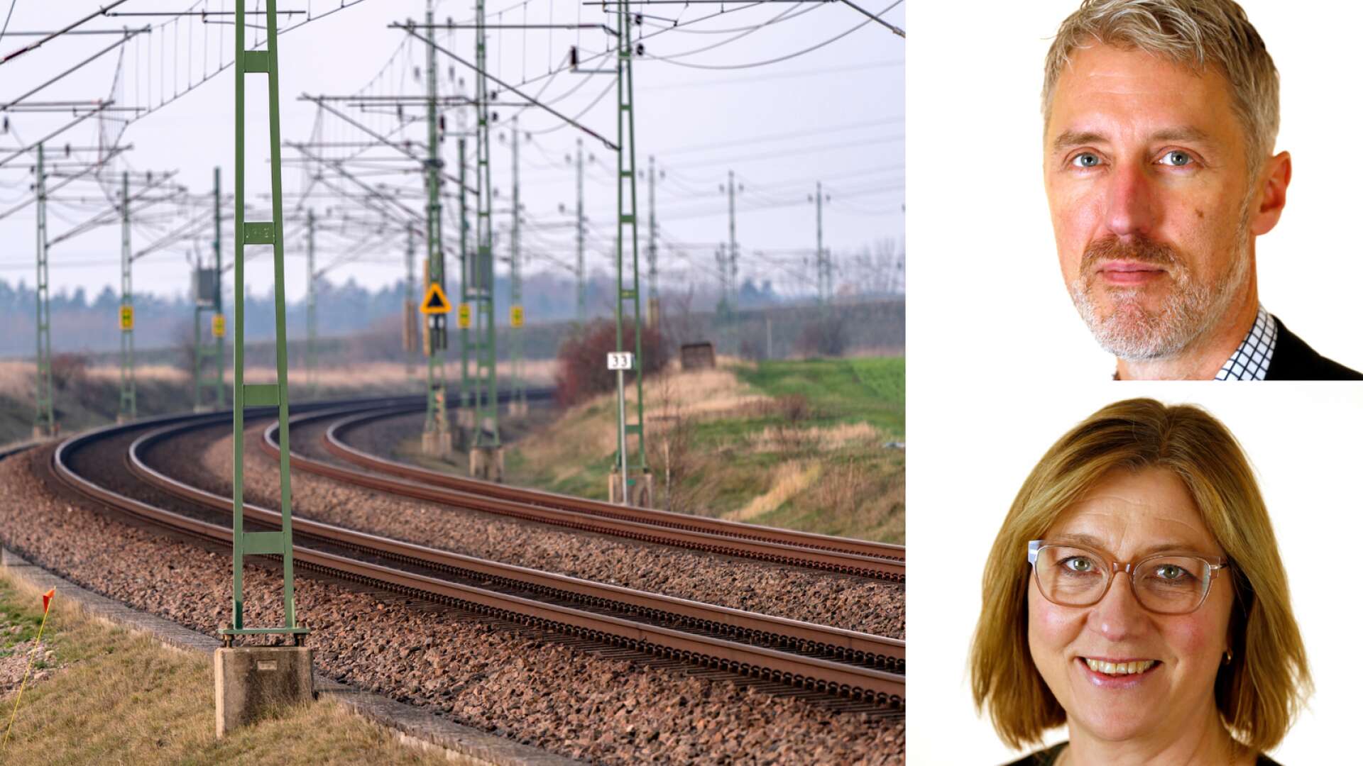 Erik Evestam (C) och Stina Höök (M), regionala utvecklingsnämnden, hoppas på dubbelspår. 
