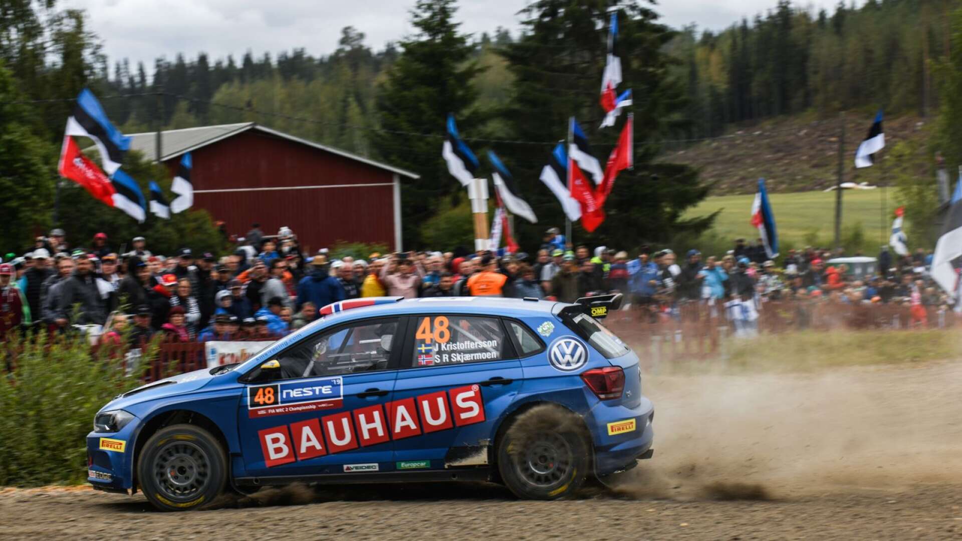 Johan Kristoffersson blev trea i WRC2-klassen i finska VM-rallyt.