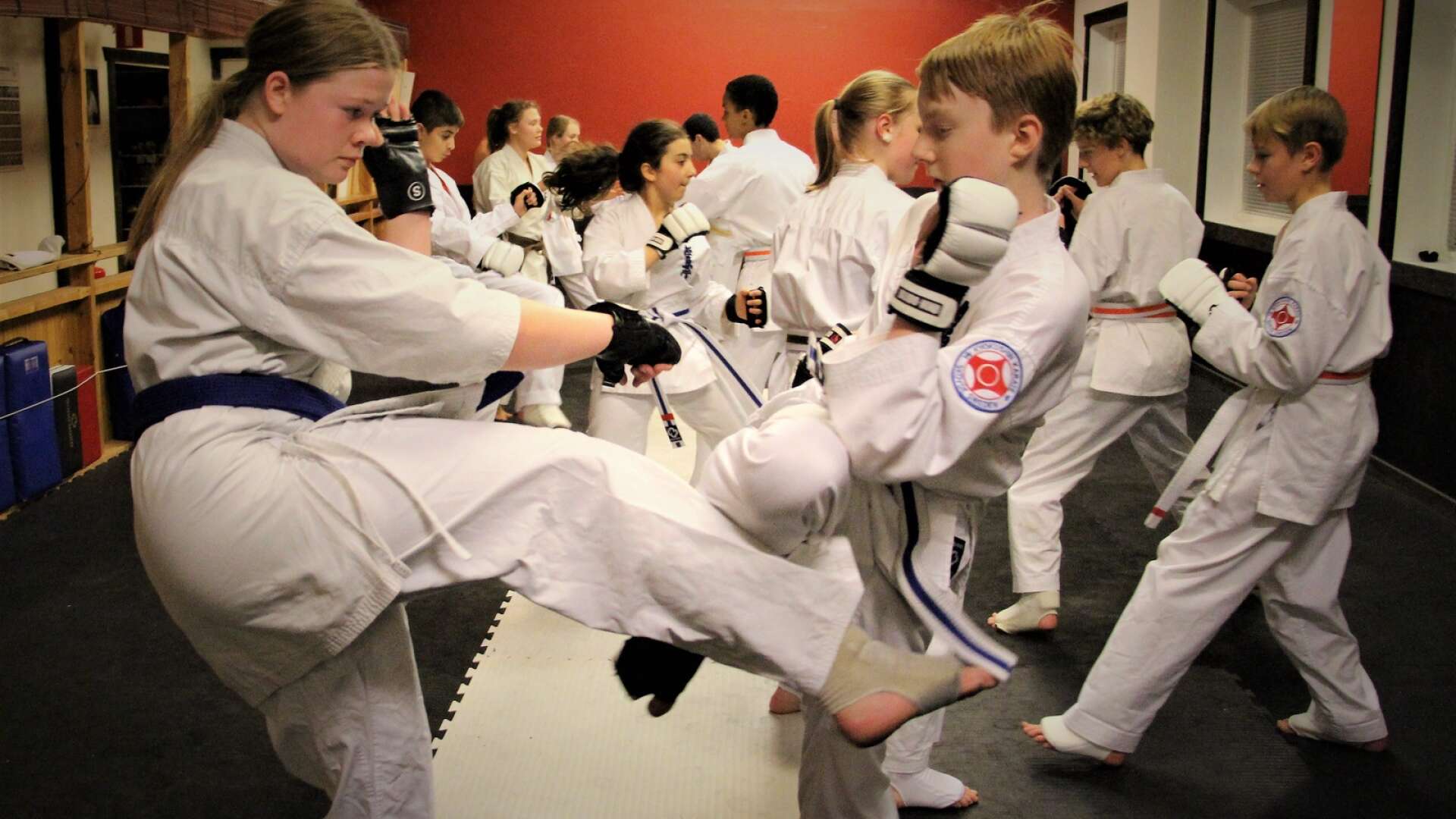 För den som vill träna karate ges möjligheten vid tre tillfällen under sportlovsveckan. Här en bild från träning i en annan klubb.