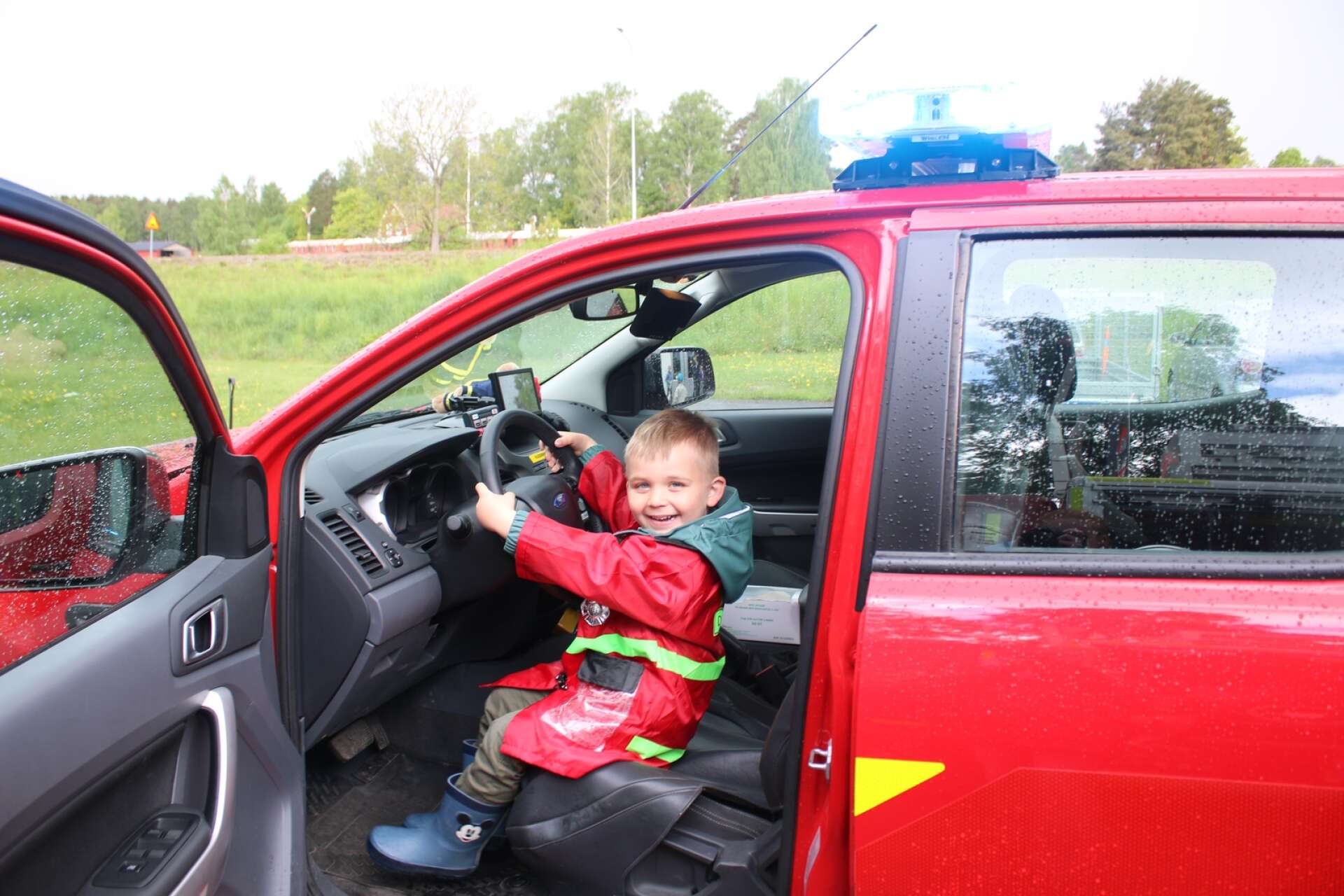 Lucas Lindqvist, fem år, ska bli brandman när han blir stor.