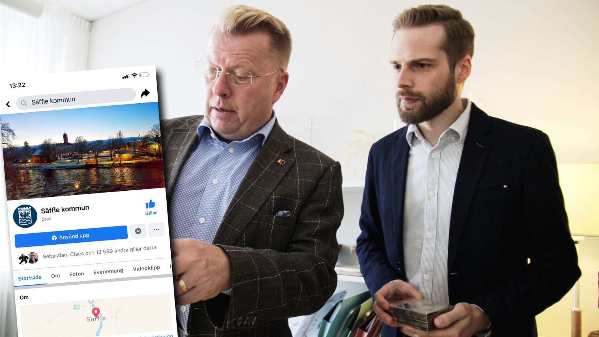 Säffle kommun toppar åter igen listan över Sveriges kommuner på Facebook, konstaterar kommundirektören Ingemar Rosén och Johan Österman som är kommunikationsansvarig i kommunen.