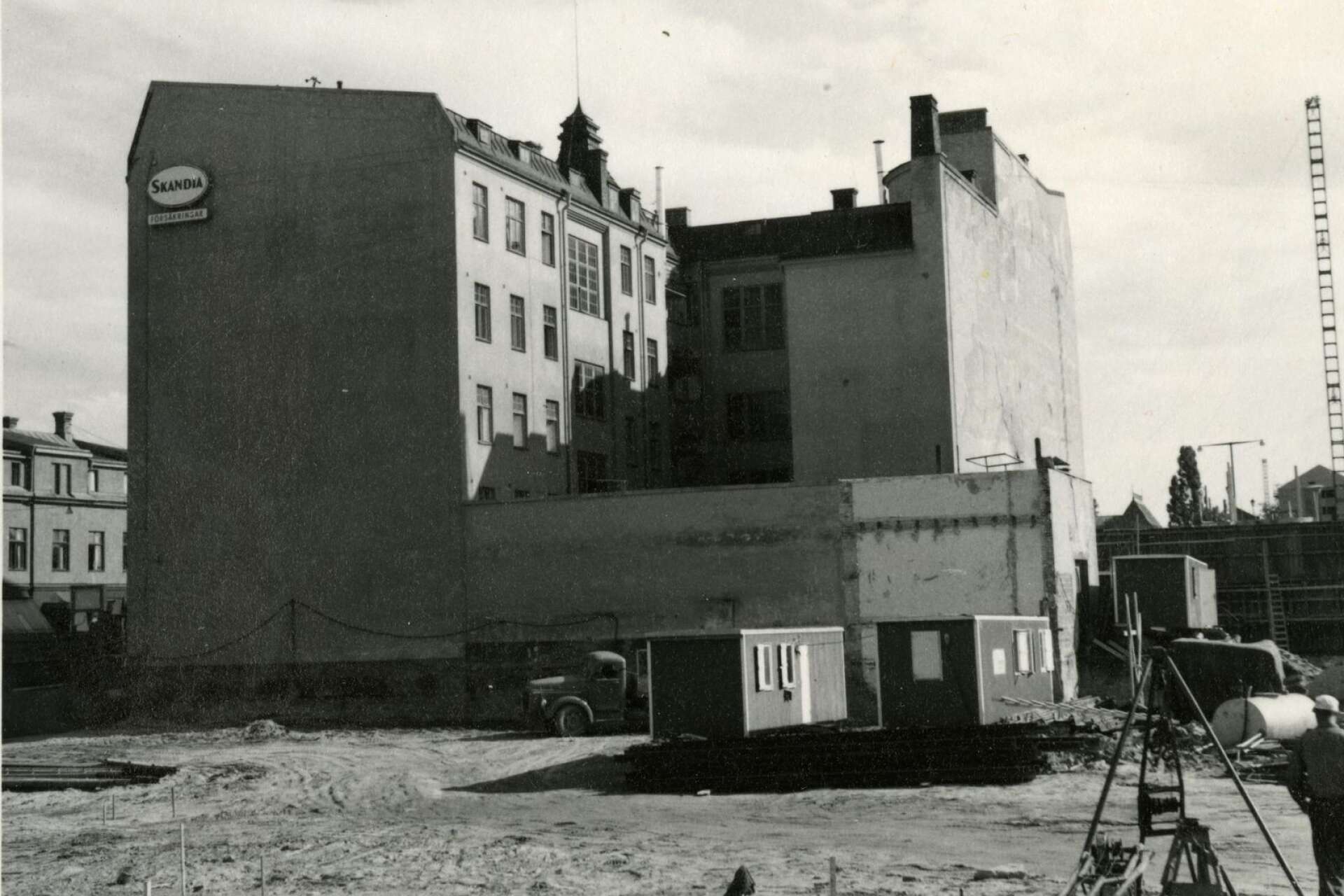 Kvarvarande hus i kvarteret Jägaren 1961. 