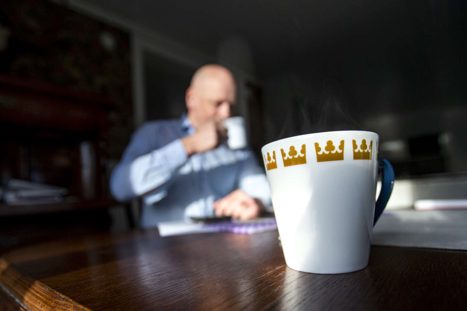 Daniel Bäckström har haft fler kaffegäster på besök. Bland annat tidigare S-försvarsministern Björn von Sydow.