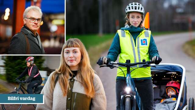 Håkan tar tåget till jobbet • Carin och Linnéa väljer cykeln • Julia går 1,5 kilometer till bussen