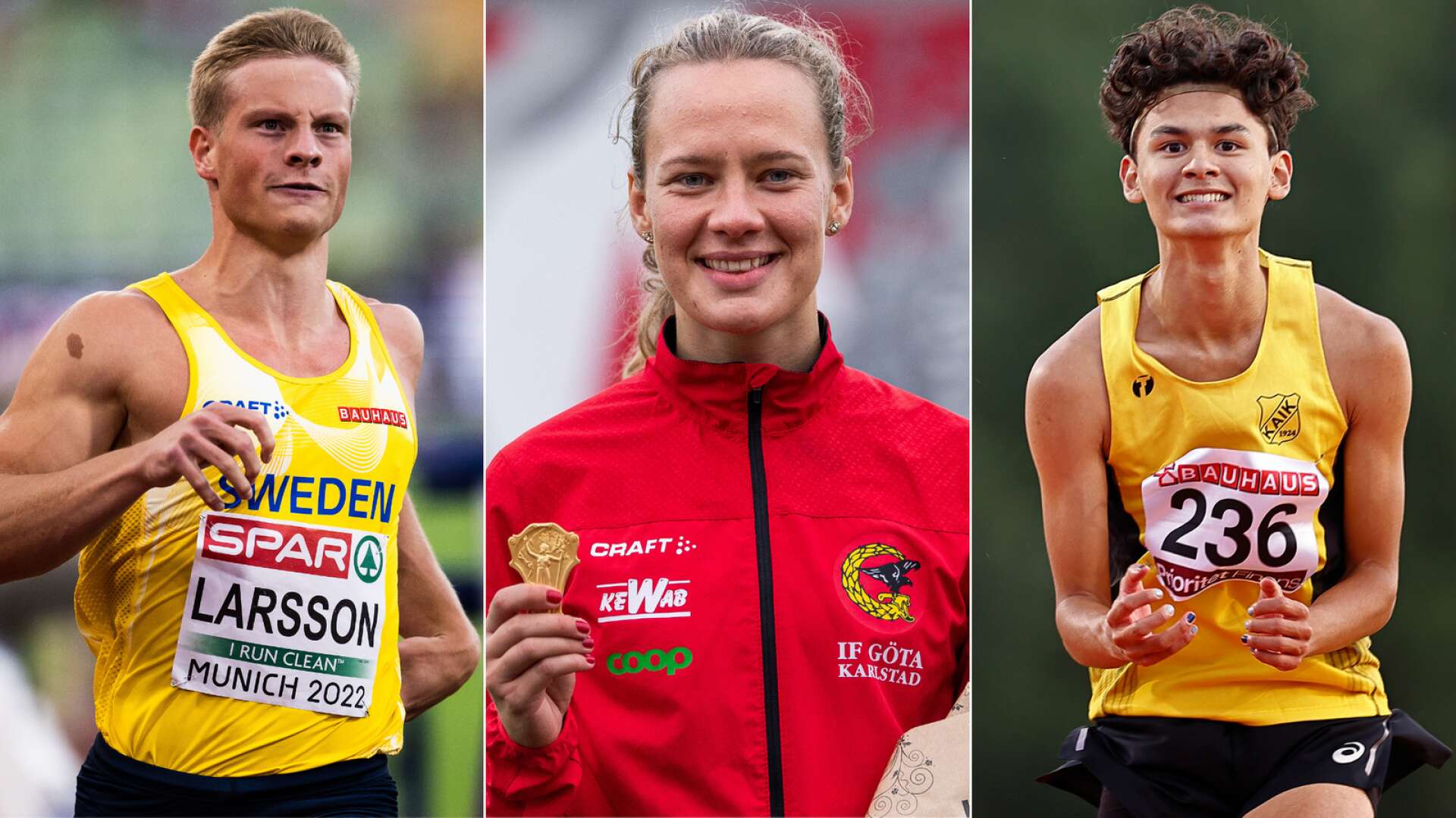 Henrik Larsson, Carolin Näslund och Melwin Lycke Holm vann SM-guld i somras. 