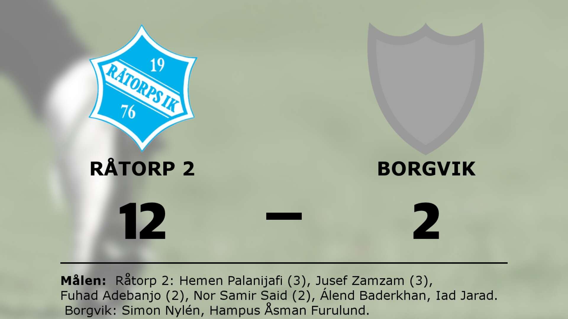 Råtorps IK vann mot Borgvik