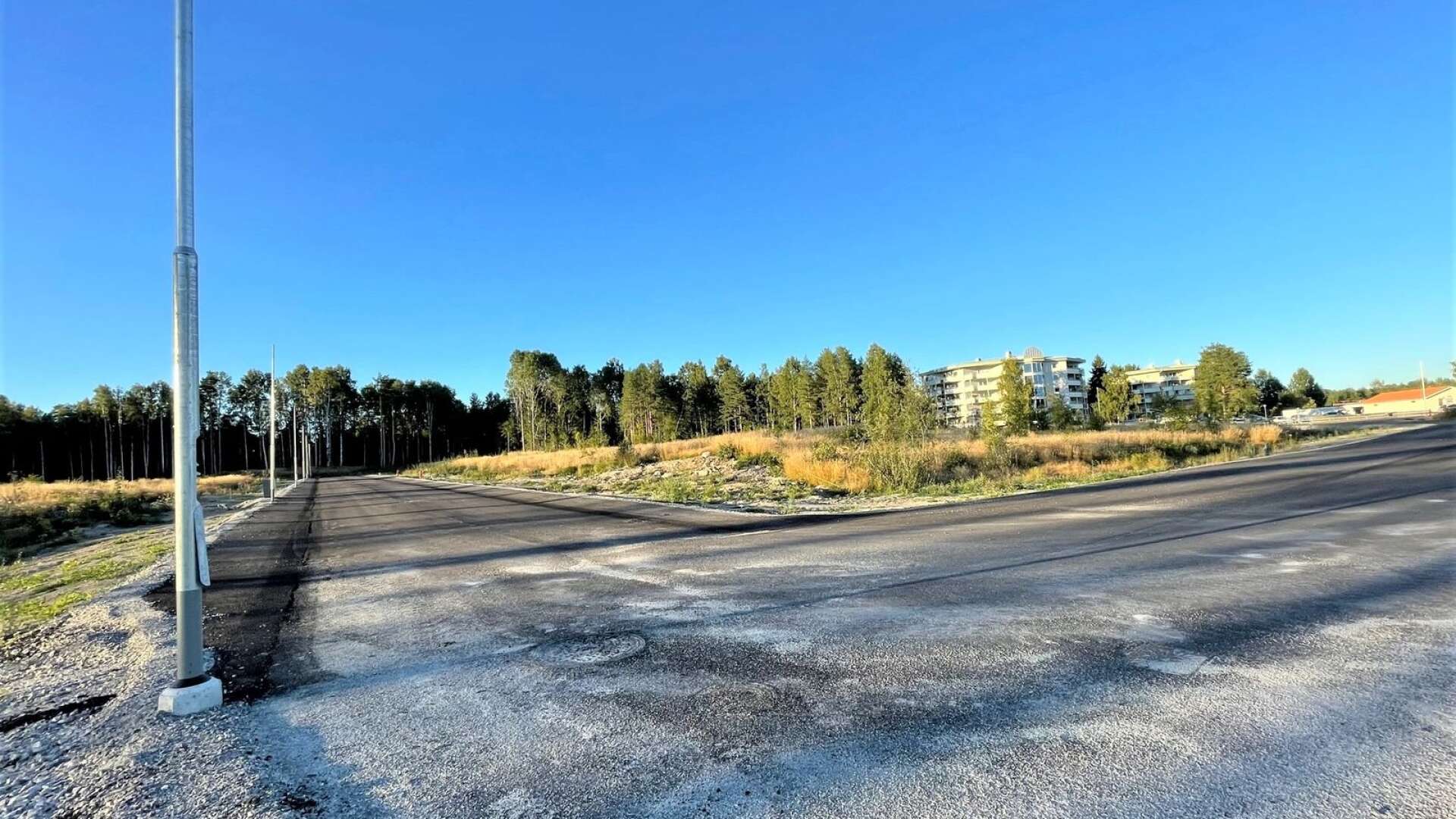 Tolv villatomter längs den nya gatan står klara för nybyggnation på Prästängen i Arvika.