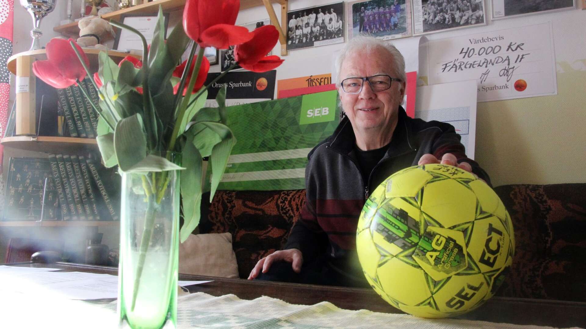 Ingemar Carlsson 2018 i samband med att han avgick som ordförande för Dalslands fotbollförbund efter 30 år på posten.