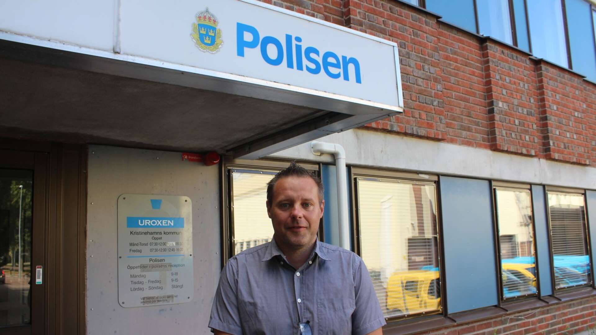 Fredrik Lundberg, kommunpolis i Kristinehamn. Bilden är en arkivbild. 
