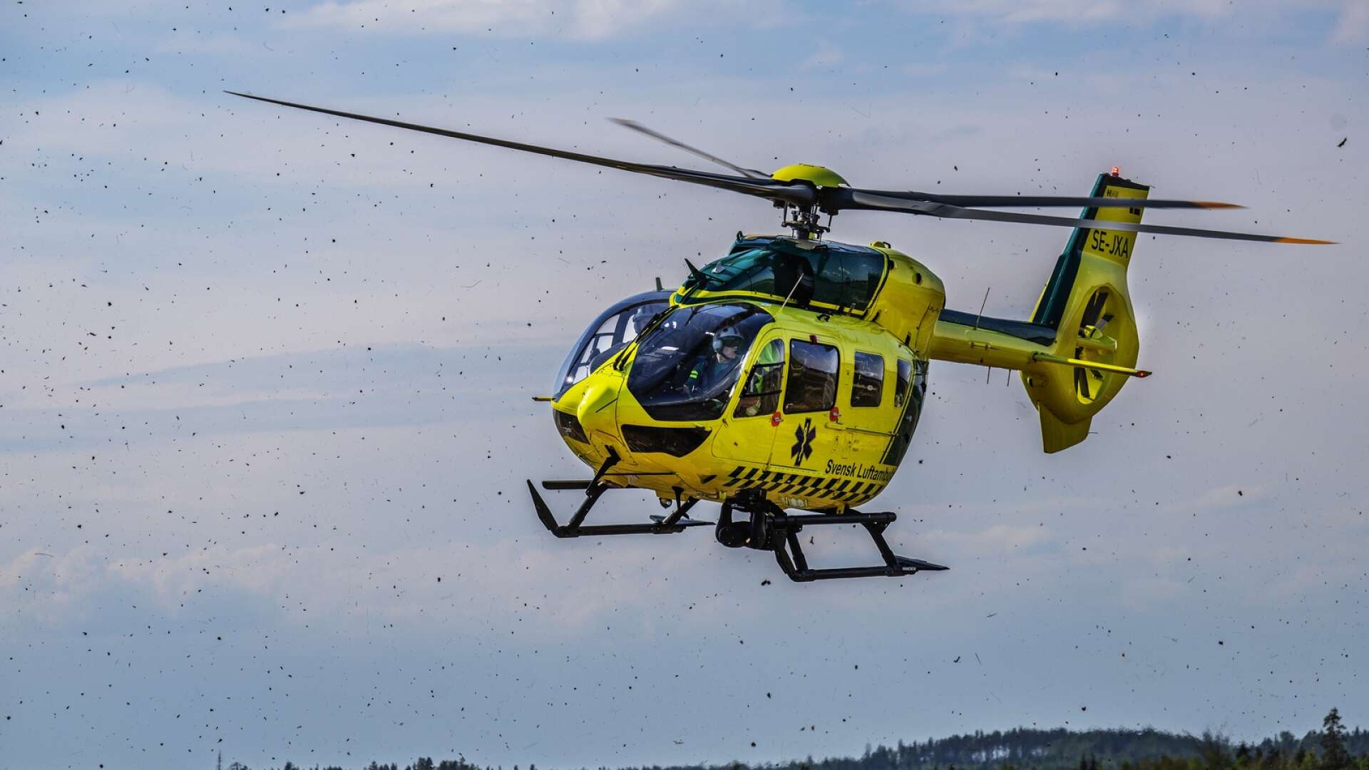 Ambulanshelikopter skickades till en brand i Sunne. Arkivbild.